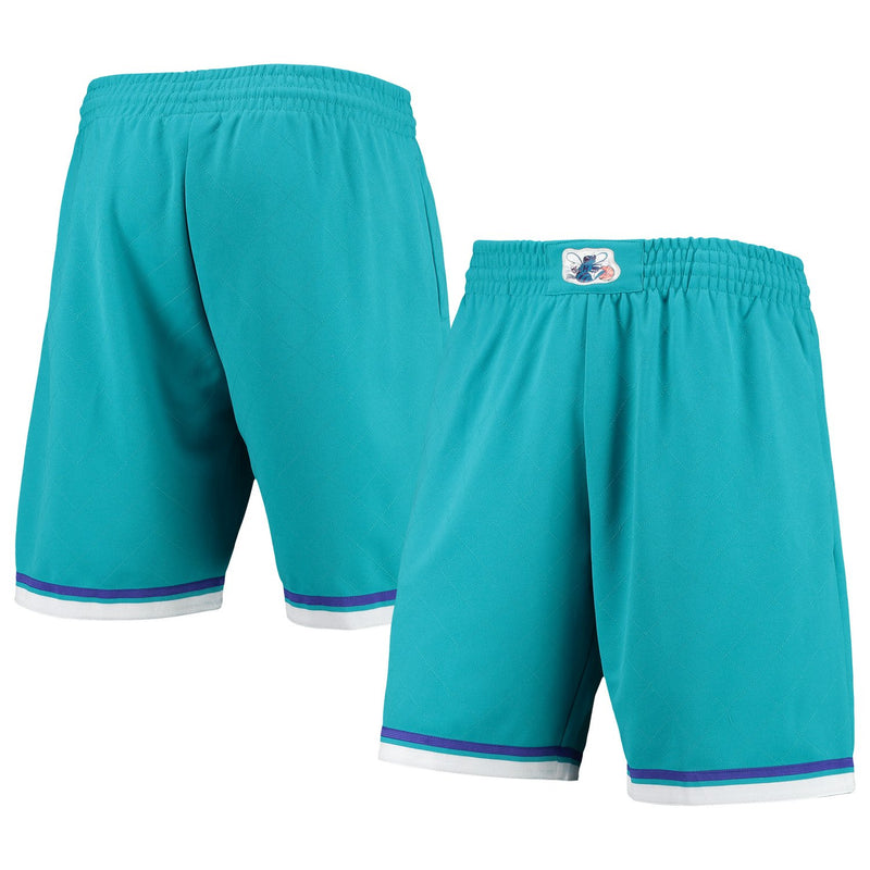 Charlotte Hornets Mitchell & Ness 1992 Hardwood Classics 75th Anniversary Swingman Shorts - Teal