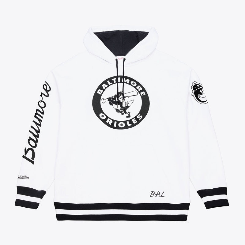 Baltimore Orioles Mitchell & Ness Cooperstown Collection Fleece Hoodie - White