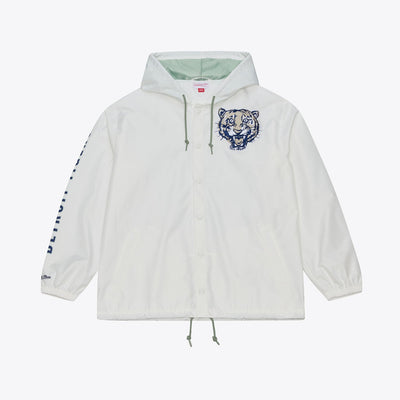 Detroit Tigers Mitchell & Ness Yacht Rock Coaches Full-Snap Hooded Windbreaker Jacket - White