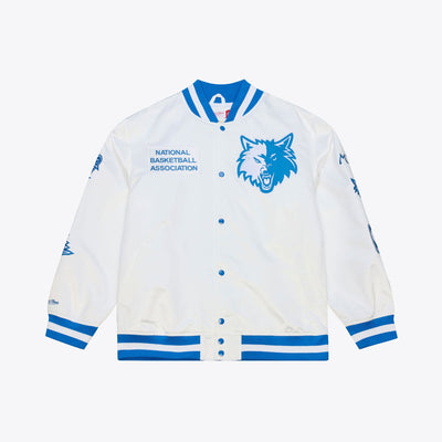 Minnesota Timberwolves Mitchell & Ness Arctic Lightweight Full-Snap Satin Jacket - White