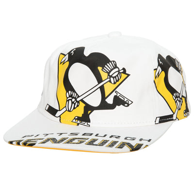 Pittsburgh Penguins Mitchell & Ness In Your Face Deadstock Snapback Hat - White