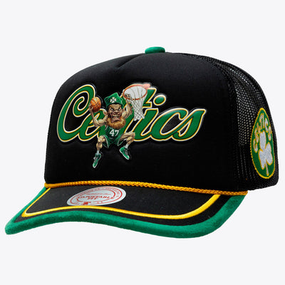 Boston Celtics Mitchell & Ness x LRG Hardwood Classics Trucker Adjustable Hat - Black