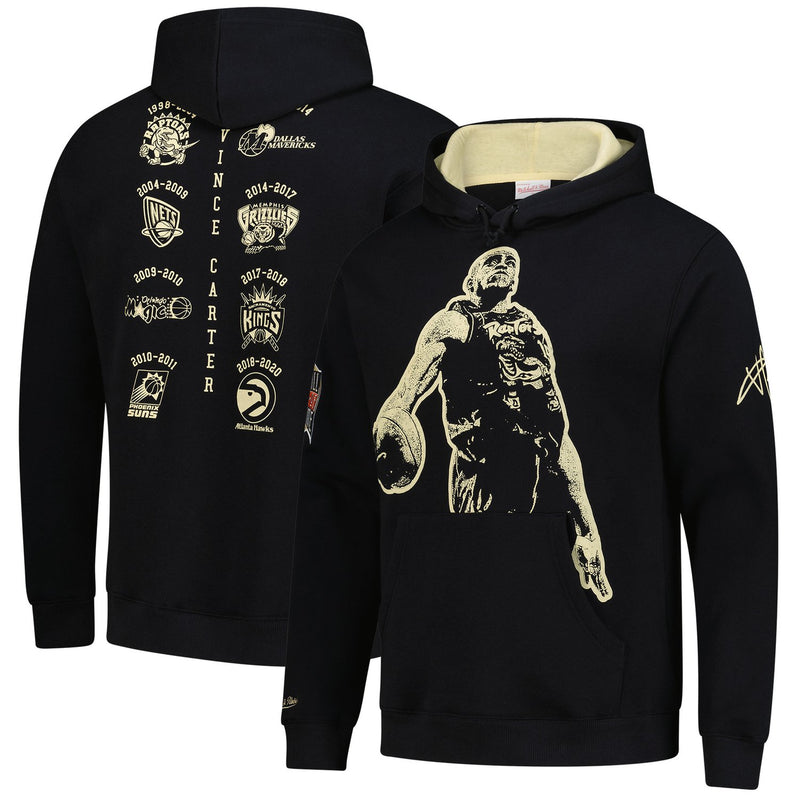 Mitchell & Ness Vince Carter Toronto Raptors NBA Hall of Fame 2024 Fleece Pullover Hoodie - Black