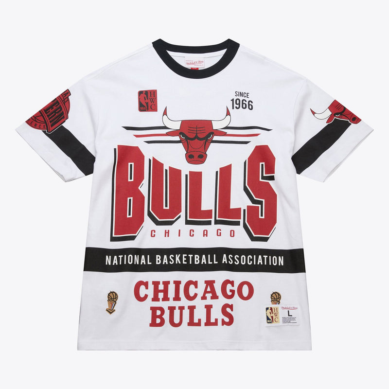 Mitchell & Ness White Chicago Bulls Hardwood Classics Team Origins Premium T-Shirt