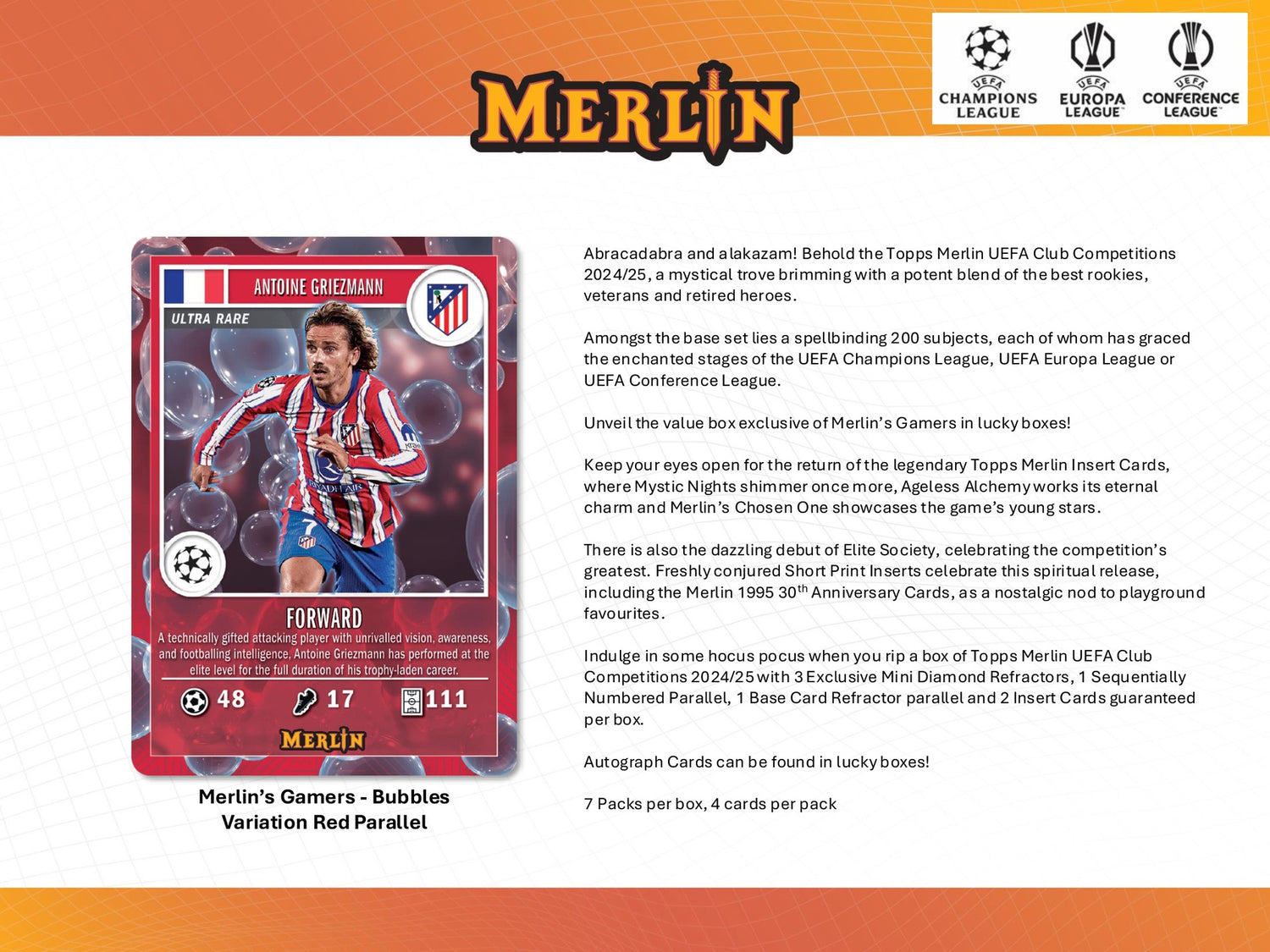 2024-25 Topps UEFA Club Competitions Merlin Chrome Soccer Blaster Box