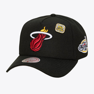 Mitchell & Ness Miami Heat Black Legacy Made Champ Pro Pinch Snapback Hat