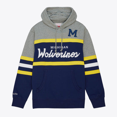 Mitchell & Ness Michigan Wolverines Navy Head Coach Pullover Hoodie