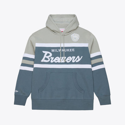 Mitchell & Ness Milwaukee Brewers Gray Thunderstorm Head Coach Hoodie