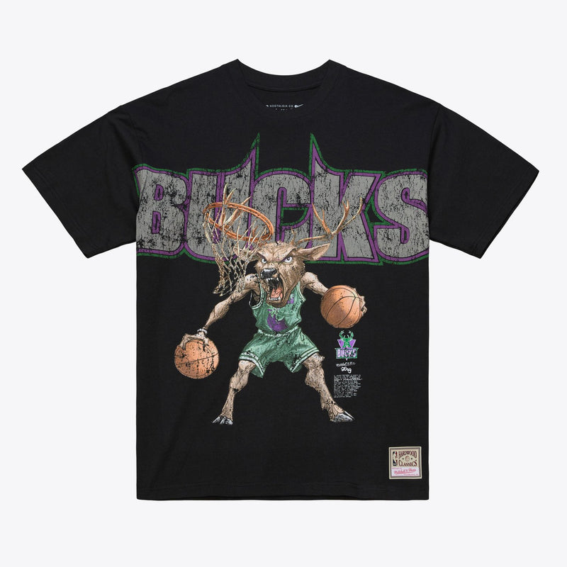 Mitchell & Ness Milwaukee Bucks M&N x LRG Black Wild Art T-Shirt