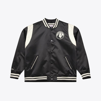 Mitchell & Ness Minnesota Timberwolves Black Retro Roots Lightweight Satin Full-Snap Jacket