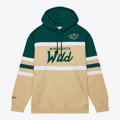 Mitchell & Ness Minnesota Wild Cream Head Coach Pullover Hoodie