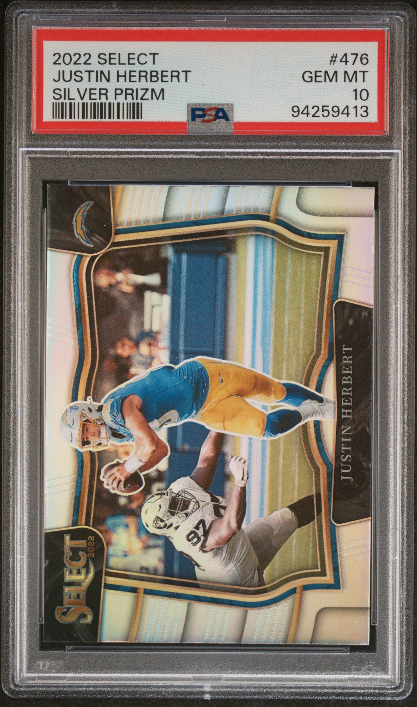 2022 Panini Select Silver Prizm Justin Herbert #476 PSA 10