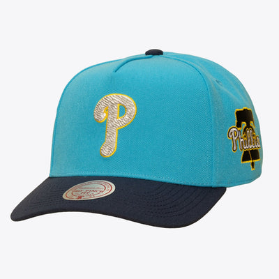 Mitchell & Ness Philadelphia Phillies Blue/Navy City Connect Pro Pinch Snapback Hat