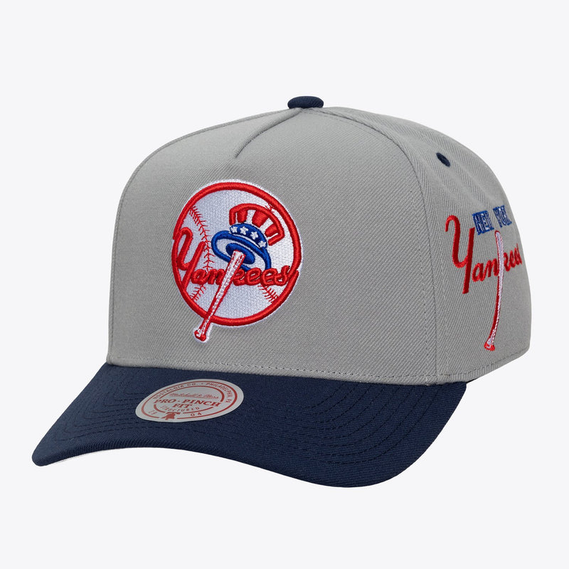 Mitchell & Ness New York Yankees Gray/Navy Legendary Away Pro Pinch Snapback Hat