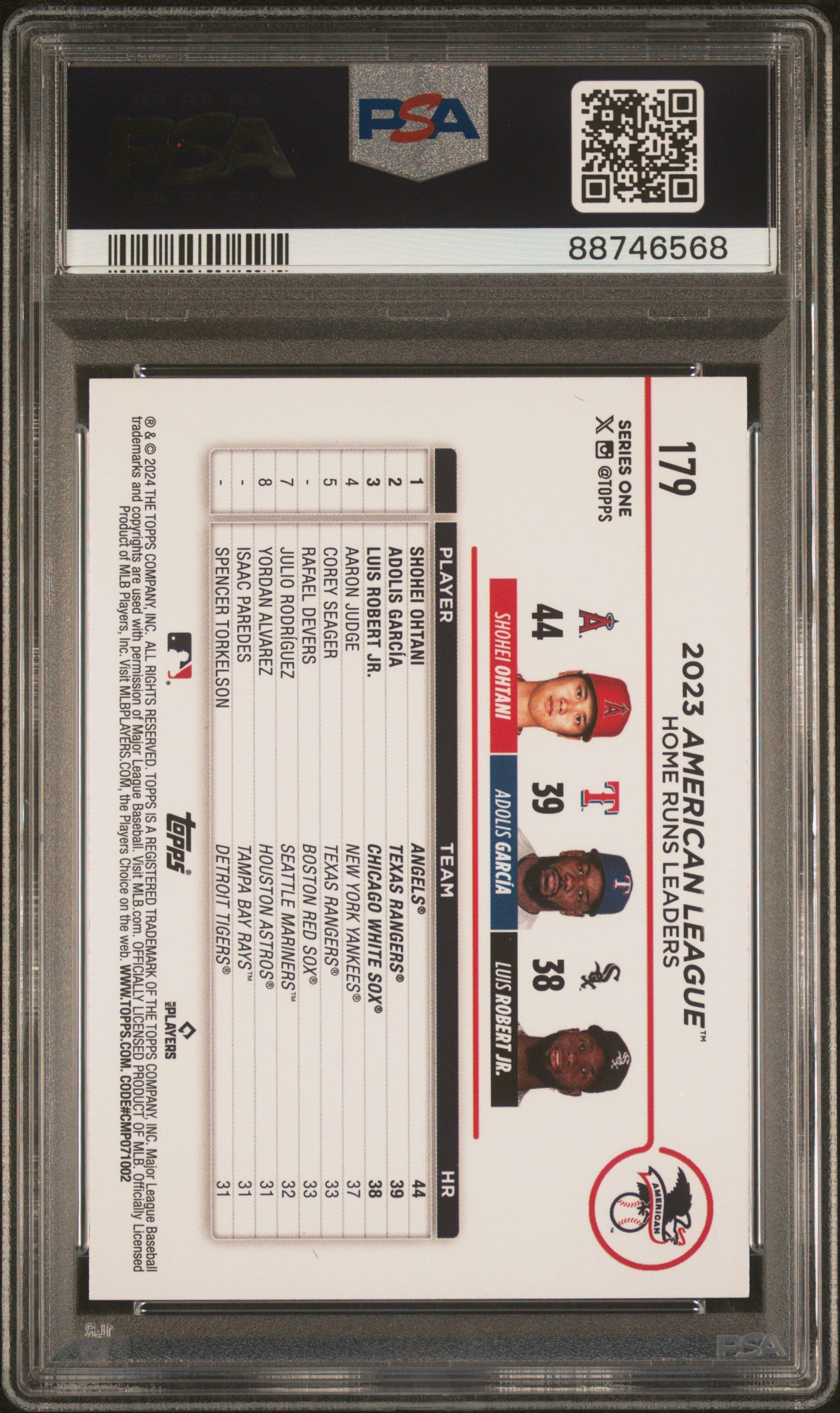2024 Topps Rainbow Foil Ohtani/Garcia/Robert Jr #179 PSA 9