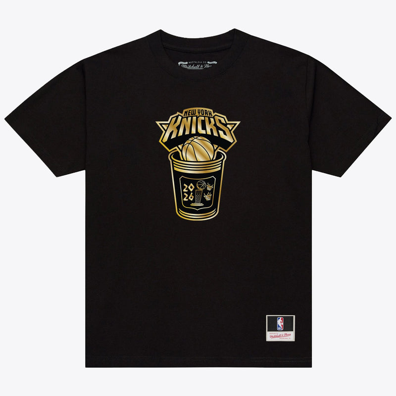 Mitchell & Ness New York Knicks Black 2026 NBA Finals Champions Coffee Cup T-Shirt