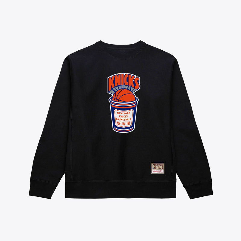 Mitchell & Ness New York Knicks Black Hardwood Classics Coffee Pullover Sweatshirt