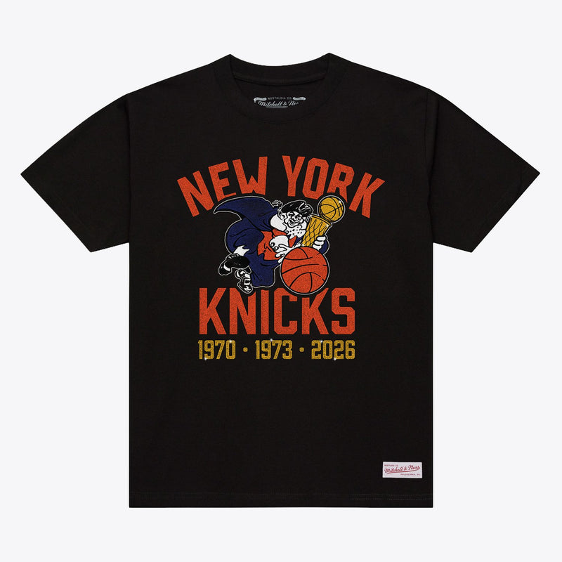Mitchell & Ness New York Knicks Black Three-Time NBA Finals Champions Knickerbocker T-Shirt