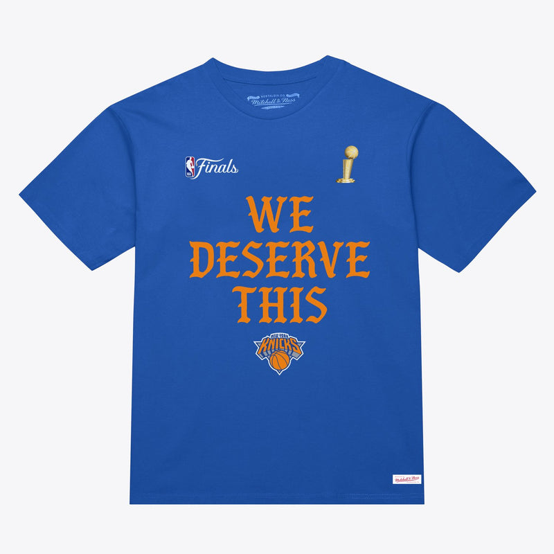 Mitchell & Ness New York Knicks Blue We Deserve This T-Shirt