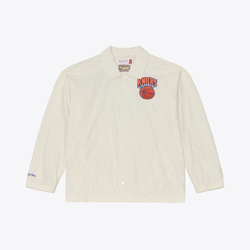 Mitchell & Ness New York Knicks Cream Retro Roots Coaches Full-Snap Jacket