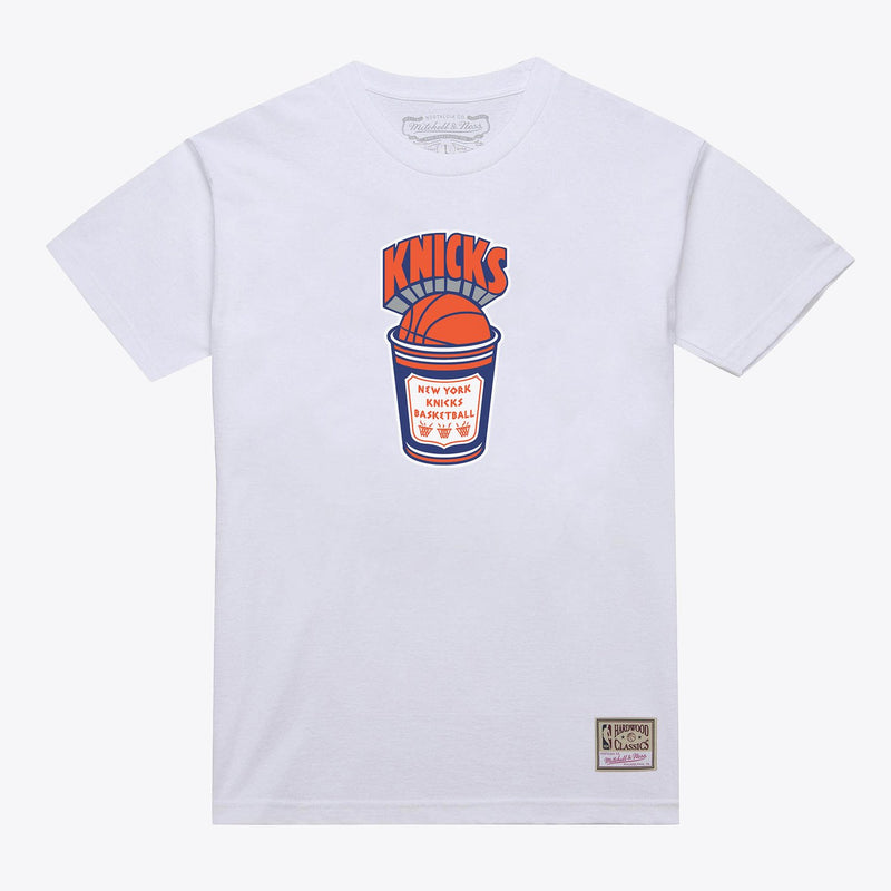 Mitchell & Ness New York Knicks White Hardwood Classics Coffee T-Shirt
