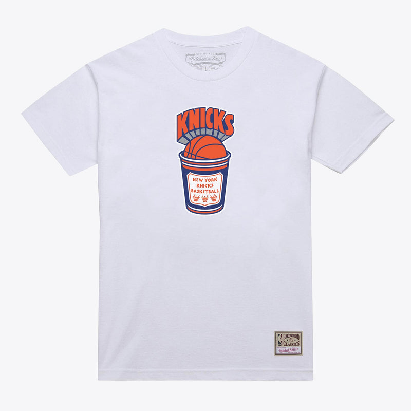 Mitchell & Ness New York Knicks White Hardwood Classics Coffee T-Shirt