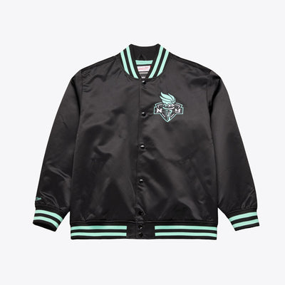Mitchell & Ness New York Liberty Black Lightweight Satin Full-Snap Jacket