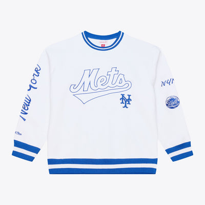 Mitchell & Ness New York Mets Arctic White Fleece Crewneck Sweatshirt