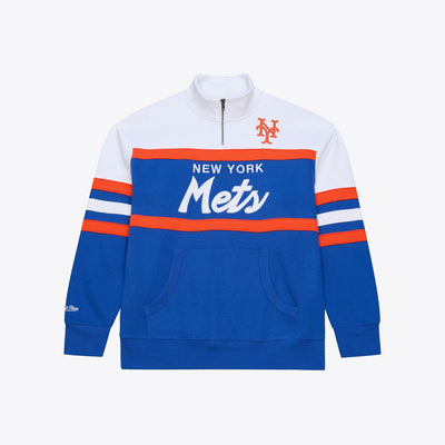 Mitchell & Ness New York Mets Royal Head Coach Quarter-Zip Pullover