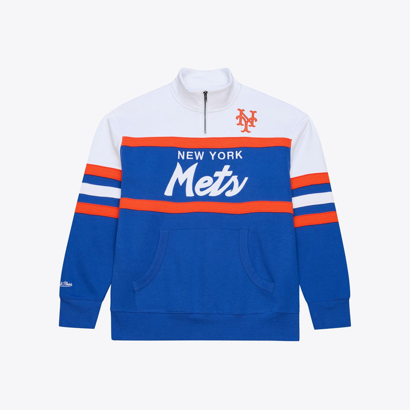 Mitchell & Ness New York Mets Royal Head Coach Quarter-Zip Pullover