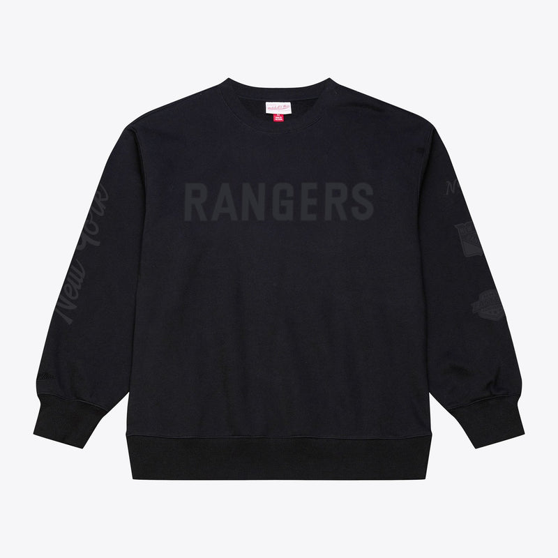 Mitchell & Ness New York Rangers Black Phantom Fleece Sweatshirt