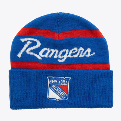 Mitchell & Ness New York Rangers Blue Head Coach Cuffed Knit Hat