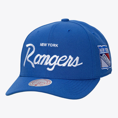 Mitchell & Ness New York Rangers Blue Head Coach Pro Crown Snapback Hat