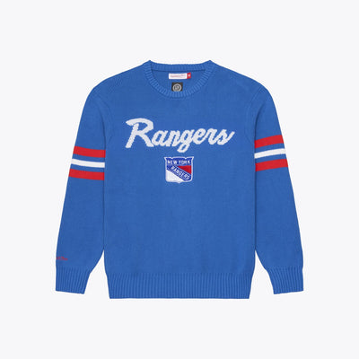 Mitchell & Ness New York Rangers Blue Head Coach Sweater