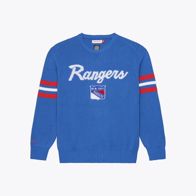 Mitchell & Ness New York Rangers Blue Head Coach Sweater