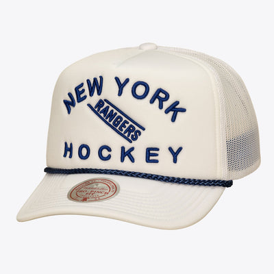 Mitchell & Ness New York Rangers Fresh White Pro Pinch Trucker Adjustable Hat