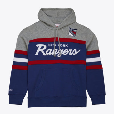 Mitchell & Ness New York Rangers Navy Head Coach Pullover Hoodie