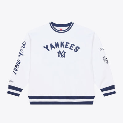 Mitchell & Ness New York Yankees Arctic White Fleece Crewneck Sweatshirt