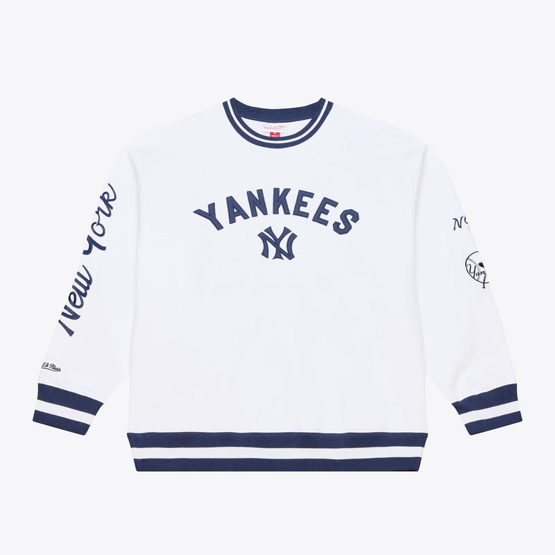 Mitchell & Ness New York Yankees Arctic White Fleece Crewneck Sweatshirt