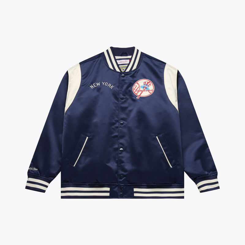 Mitchell & Ness New York Yankees Navy Retro Roots Lightweight Satin Full-Snap Jacket