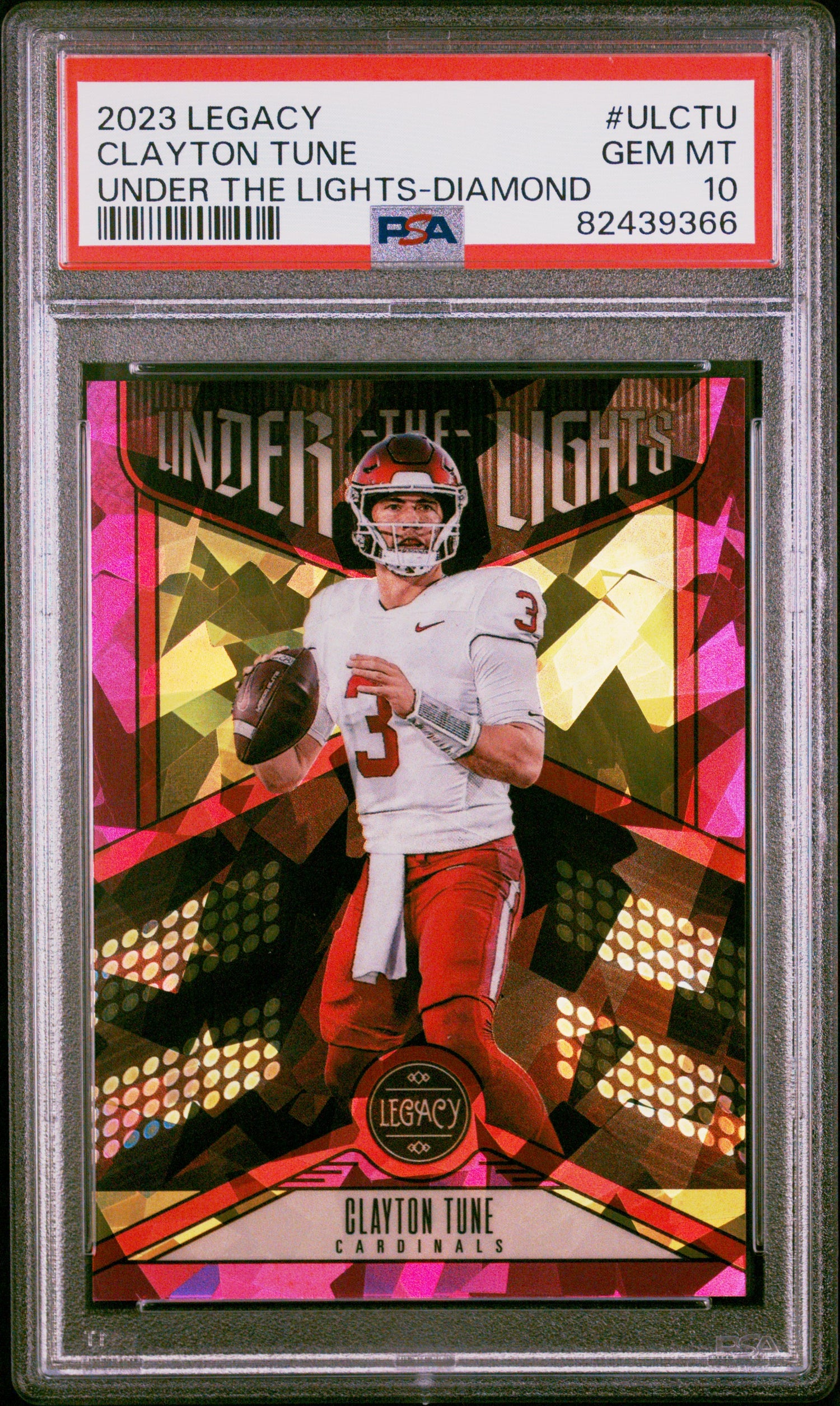 2023 Panini Legacy Under the Lights Pink Diamond SSP 10/10 Clayton Tune PSA 10