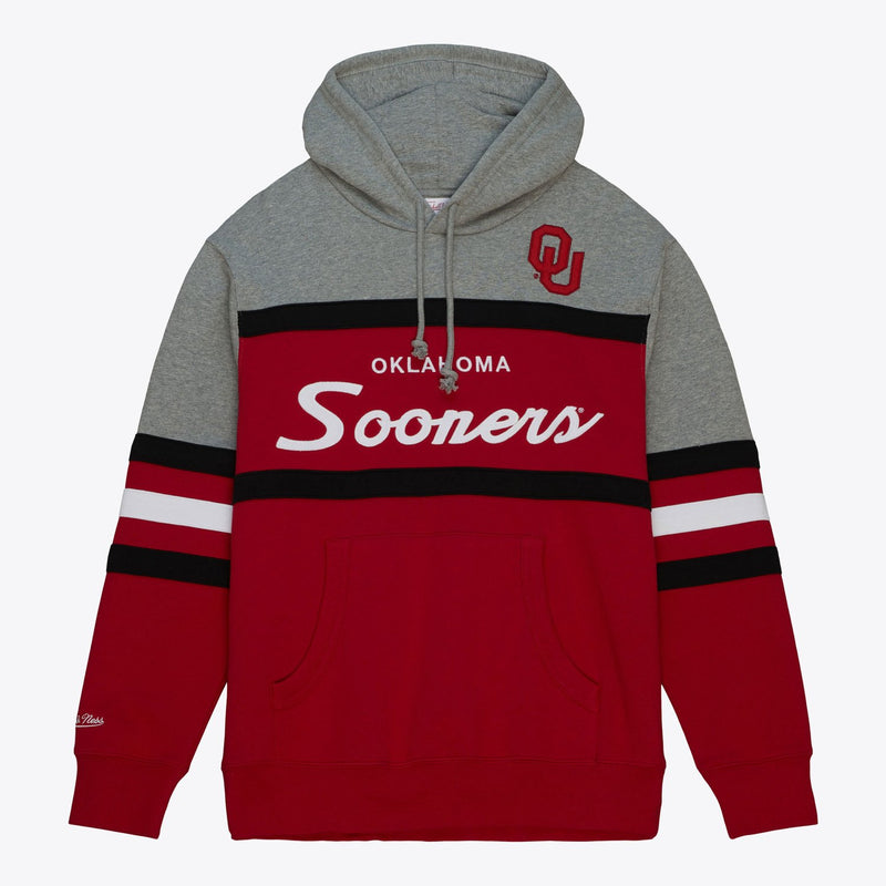 Mitchell & Ness Oklahoma Sooners Crimson Head Coach Pullover Hoodie