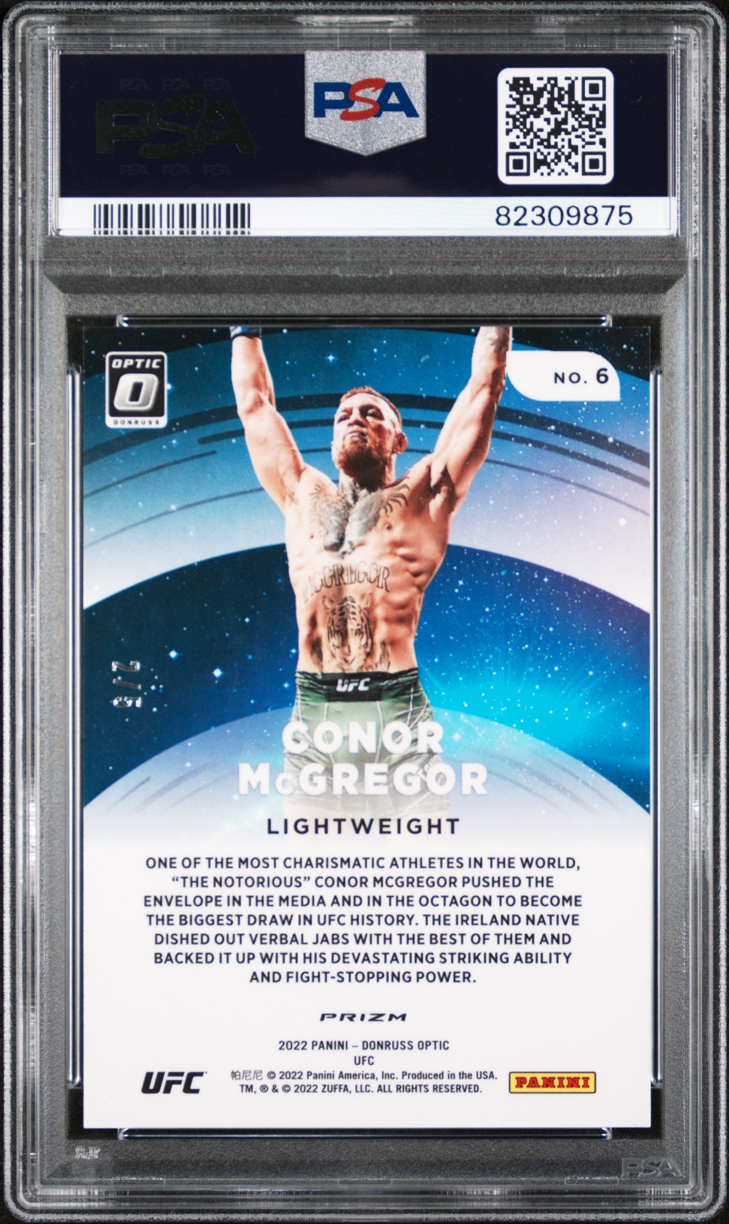 2022 Panini Donruss Optic UFC Star Gazing Green Conor Mcgregor #6 /5 PSA 10