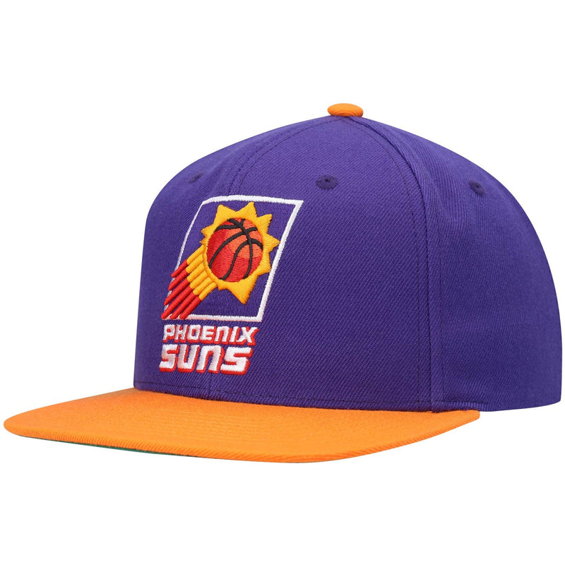Phoenix Suns Mitchell & Ness Hardwood Classics Team Two-Tone 2.0 Snapback Hat - Purple/Orange