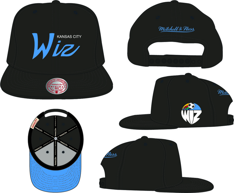 Mitchell & Ness Kansas City Wiz Black/Blue Foundation Script Snapback Hat