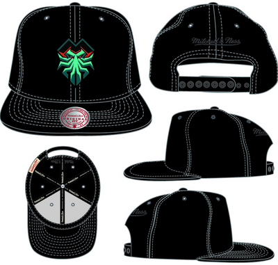 Mitchell & Ness Florida Mutineers Black Primary Snapback Hat