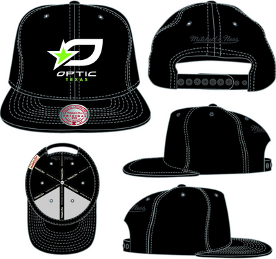 Mitchell & Ness Texas Optic Black Primary Snapback Hat