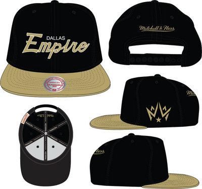 Mitchell & Ness Dallas Empire Black/Sand Foundation Script Snapback Hat