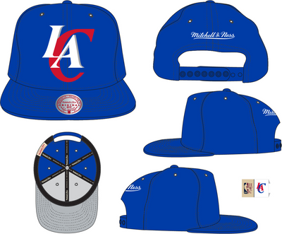 Mitchell & Ness LA Clippers Blue Hardwood Classics Logo Remix Snapback Hat