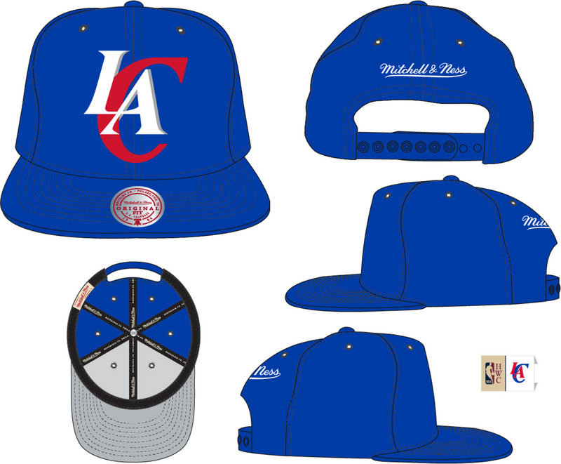 Mitchell & Ness LA Clippers Blue Hardwood Classics Logo Remix Snapback Hat